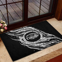 I'm Coming to the Cottage Rubber Doormat with Hand-Drawn Floral Pattern
