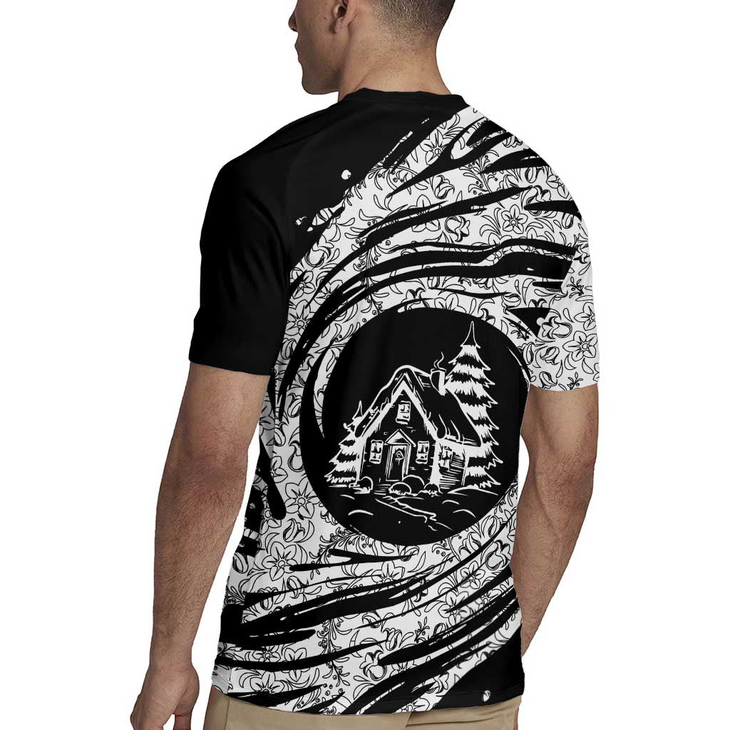 I'm Coming to the Cottage Rugby Jersey with Hand-Drawn Floral Pattern