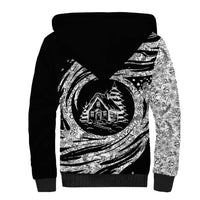 I'm Coming to the Cottage Sherpa Hoodie with Hand-Drawn Floral Pattern