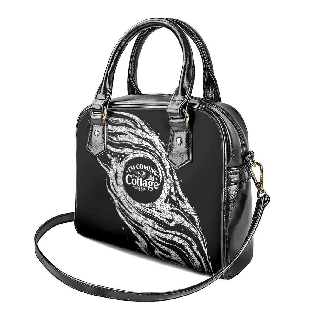 I'm Coming to the Cottage Shoulder Handbag with Hand-Drawn Floral Pattern