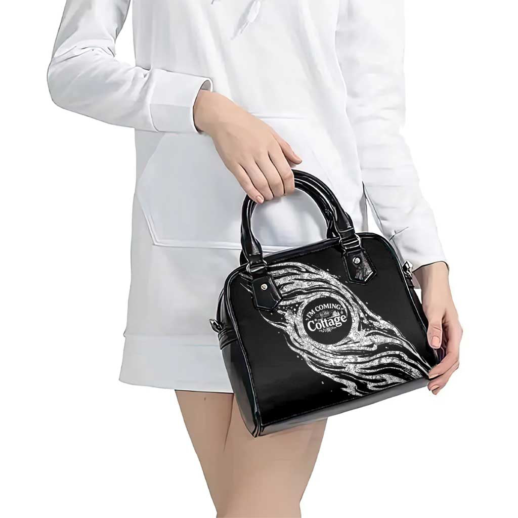 I'm Coming to the Cottage Shoulder Handbag with Hand-Drawn Floral Pattern