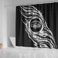 I'm Coming to the Cottage Shower Curtain with Hand-Drawn Floral Pattern