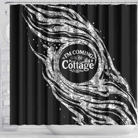 I'm Coming to the Cottage Shower Curtain with Hand-Drawn Floral Pattern