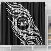 I'm Coming to the Cottage Shower Curtain with Hand-Drawn Floral Pattern