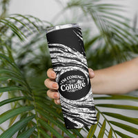 I'm Coming to the Cottage Skinny Tumbler with Hand-Drawn Floral Pattern