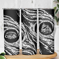 I'm Coming to the Cottage Skinny Tumbler with Hand-Drawn Floral Pattern