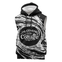 I'm Coming to the Cottage Sleeveless Hoodie with Hand-Drawn Floral Pattern