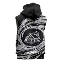 I'm Coming to the Cottage Sleeveless Hoodie with Hand-Drawn Floral Pattern