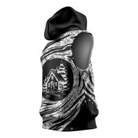 I'm Coming to the Cottage Sleeveless Hoodie with Hand-Drawn Floral Pattern