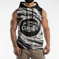 I'm Coming to the Cottage Sleeveless Hoodie with Hand-Drawn Floral Pattern