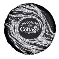 I'm Coming to the Cottage Spare Tire Cover with Hand-Drawn Floral Pattern
