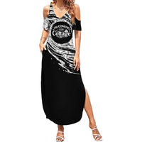 I'm Coming to the Cottage Summer Maxi Dress with Hand-Drawn Floral Pattern