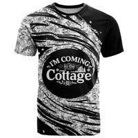 I'm Coming to the Cottage T Shirt with Hand-Drawn Floral Pattern