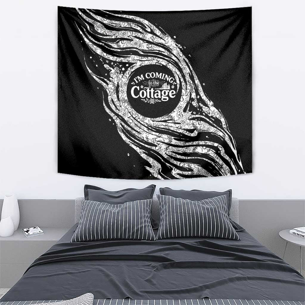 I'm Coming to the Cottage Tapestry with Hand-Drawn Floral Pattern