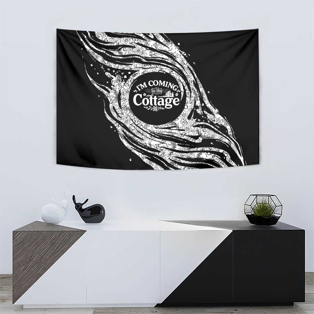 I'm Coming to the Cottage Tapestry with Hand-Drawn Floral Pattern