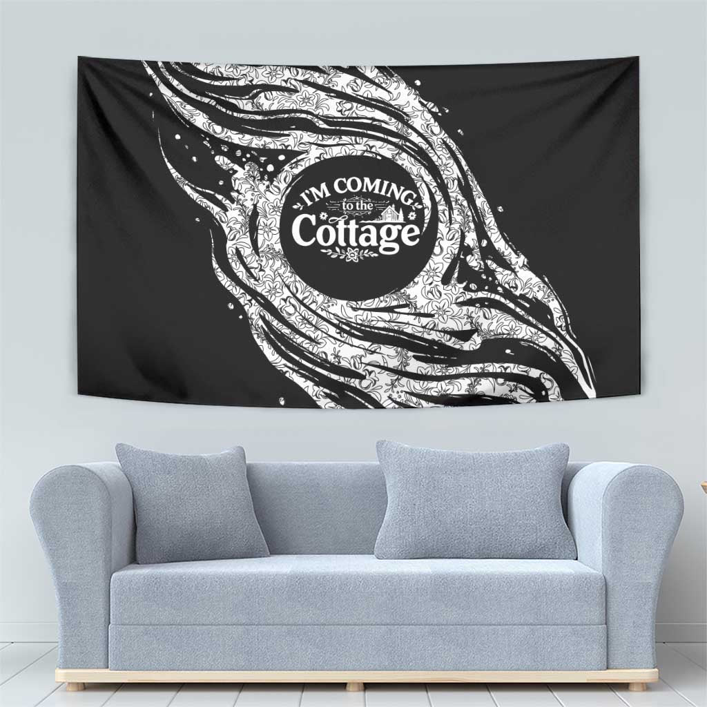 I'm Coming to the Cottage Tapestry with Hand-Drawn Floral Pattern