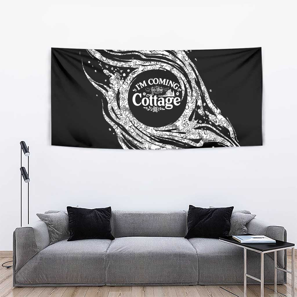 I'm Coming to the Cottage Tapestry with Hand-Drawn Floral Pattern