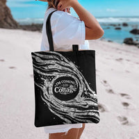 I'm Coming to the Cottage Tote Bag with Hand-Drawn Floral Pattern