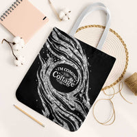 I'm Coming to the Cottage Tote Bag with Hand-Drawn Floral Pattern
