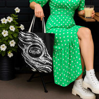 I'm Coming to the Cottage Tote Bag with Hand-Drawn Floral Pattern