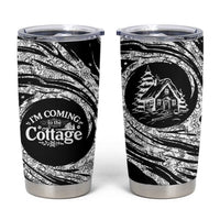 I'm Coming to the Cottage Tumbler Cup with Hand-Drawn Floral Pattern