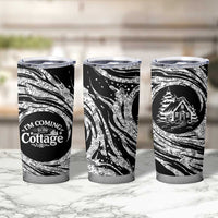 I'm Coming to the Cottage Tumbler Cup with Hand-Drawn Floral Pattern