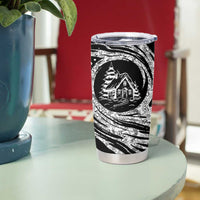 I'm Coming to the Cottage Tumbler Cup with Hand-Drawn Floral Pattern