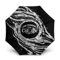 I'm Coming to the Cottage Umbrella with Hand-Drawn Floral Pattern