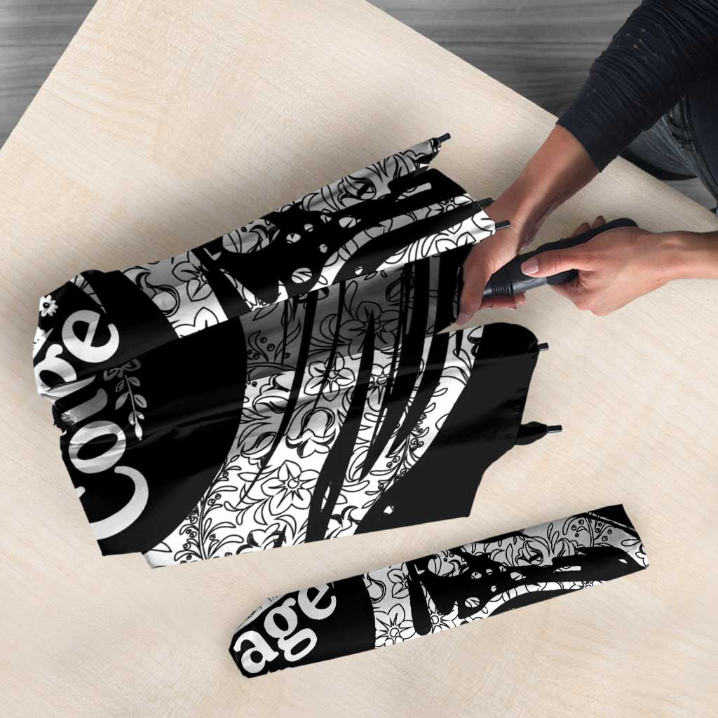 I'm Coming to the Cottage Umbrella with Hand-Drawn Floral Pattern