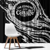 I'm Coming to the Cottage Window Curtain with Hand-Drawn Floral Pattern
