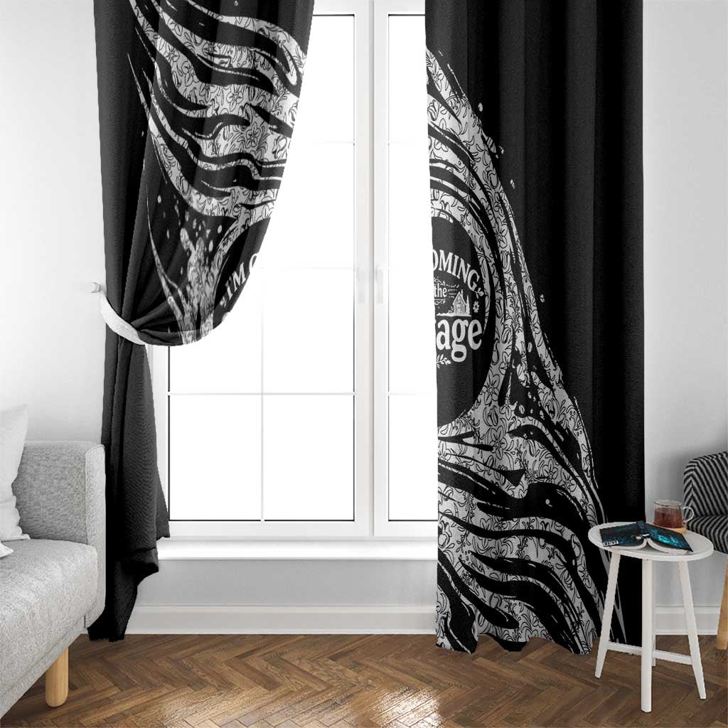 I'm Coming to the Cottage Window Curtain with Hand-Drawn Floral Pattern