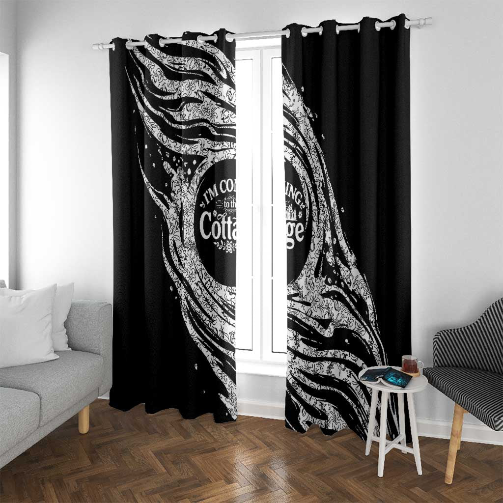 I'm Coming to the Cottage Window Curtain with Hand-Drawn Floral Pattern