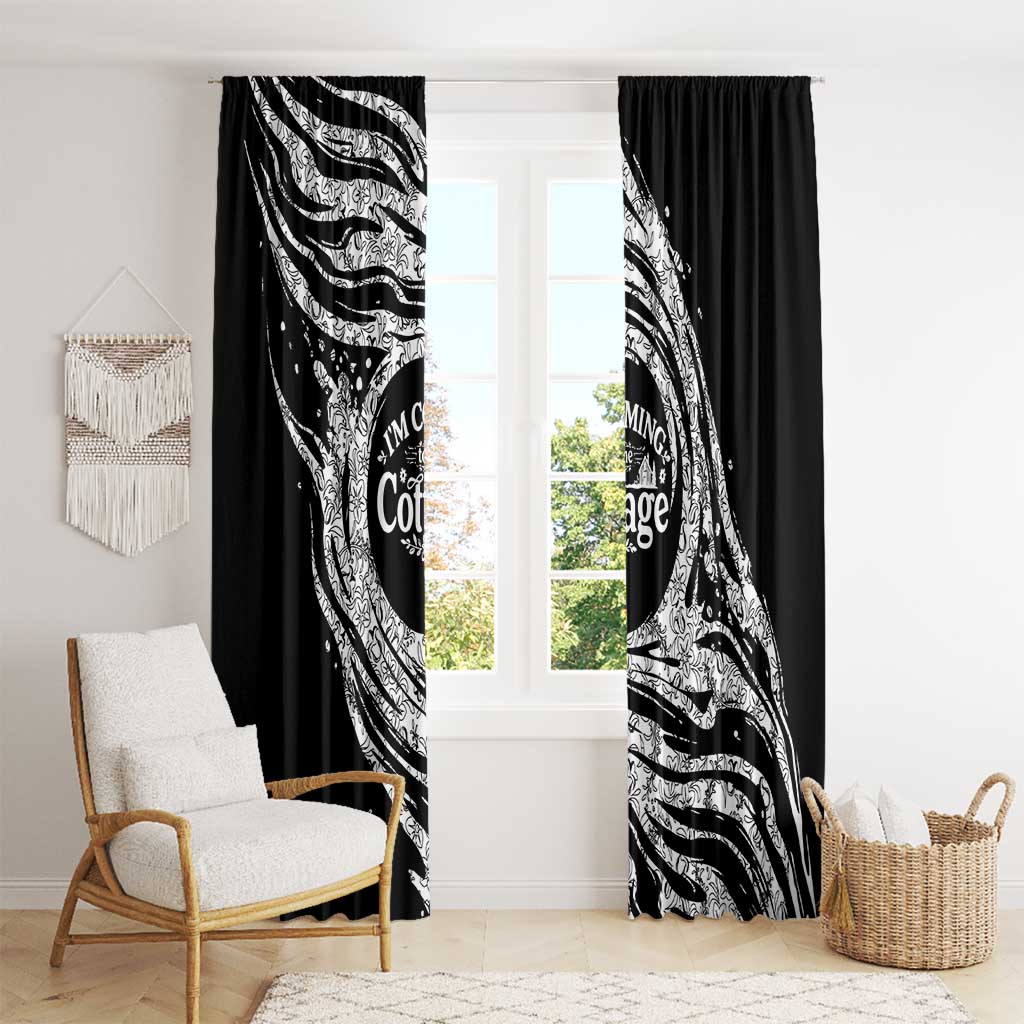 I'm Coming to the Cottage Window Curtain with Hand-Drawn Floral Pattern
