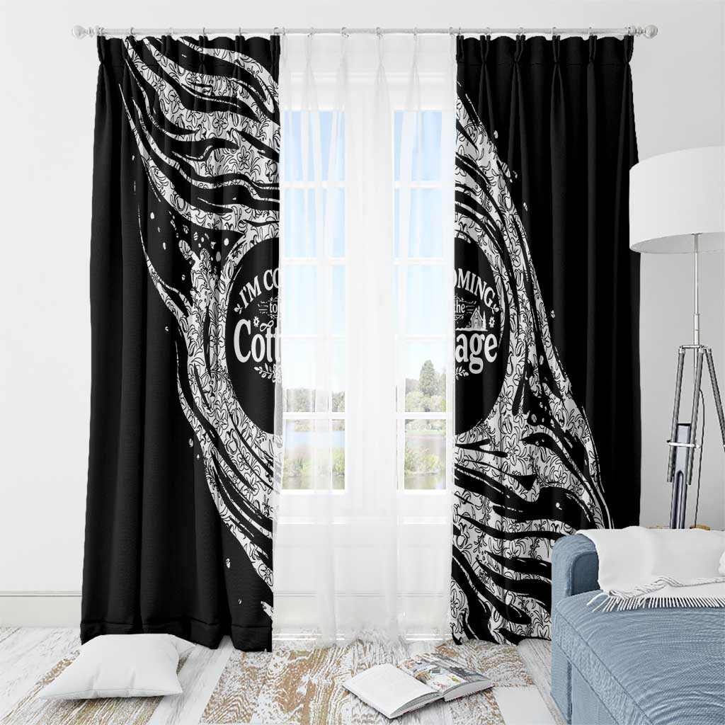 I'm Coming to the Cottage Window Curtain with Hand-Drawn Floral Pattern