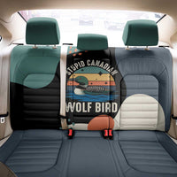 Stupid Canadian Wolf Bird Back Car Seat Cover with Retro Sunset Stripe Pattern