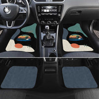 Stupid Canadian Wolf Bird Car Mats with Retro Sunset Stripe Pattern