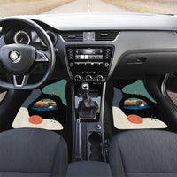 Stupid Canadian Wolf Bird Car Mats with Retro Sunset Stripe Pattern