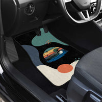 Stupid Canadian Wolf Bird Car Mats with Retro Sunset Stripe Pattern