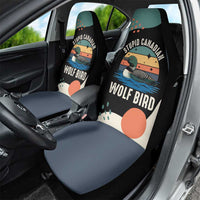 Stupid Canadian Wolf Bird Car Seat Cover with Retro Sunset Stripe Pattern
