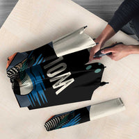 Stupid Canadian Wolf Bird Umbrella with Retro Sunset Stripe Pattern
