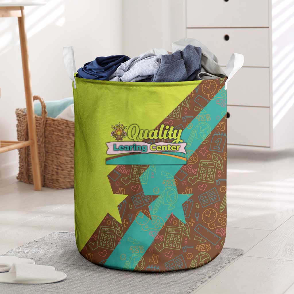 Quality Learning Center Laundry Basket with School Supply Doodle Pattern
