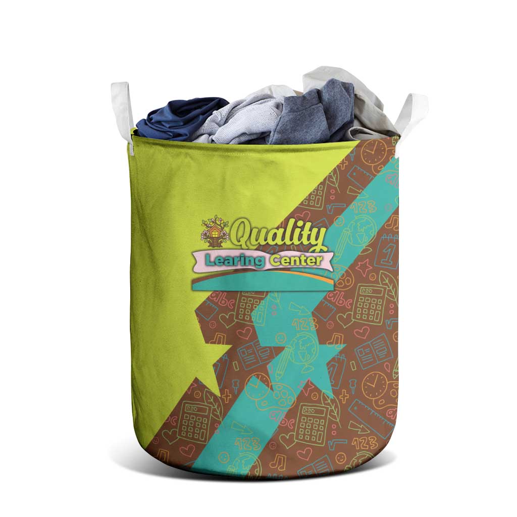 Quality Learning Center Laundry Basket with School Supply Doodle Pattern