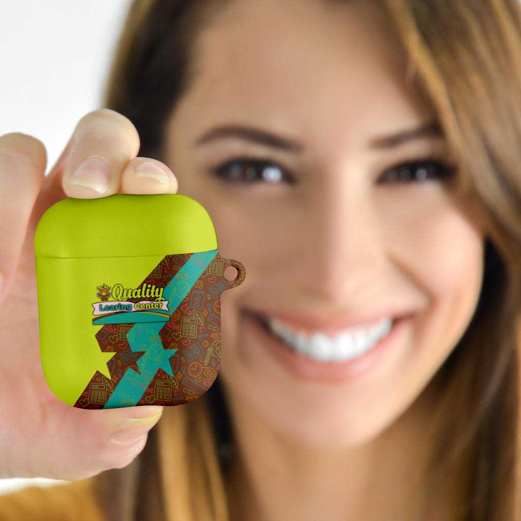 Quality Learning Center AirPods Case with School Supply Doodle Pattern