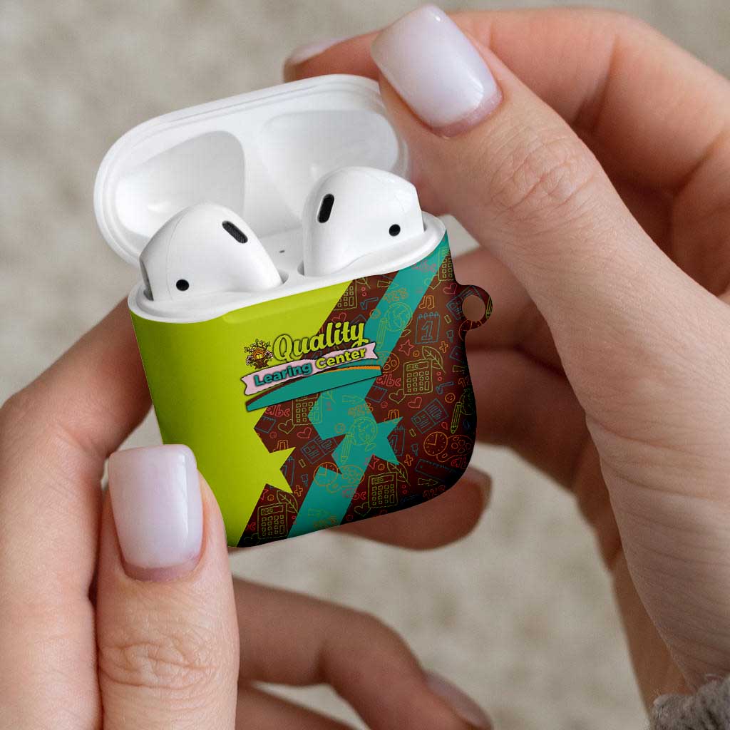 Quality Learning Center AirPods Case with School Supply Doodle Pattern
