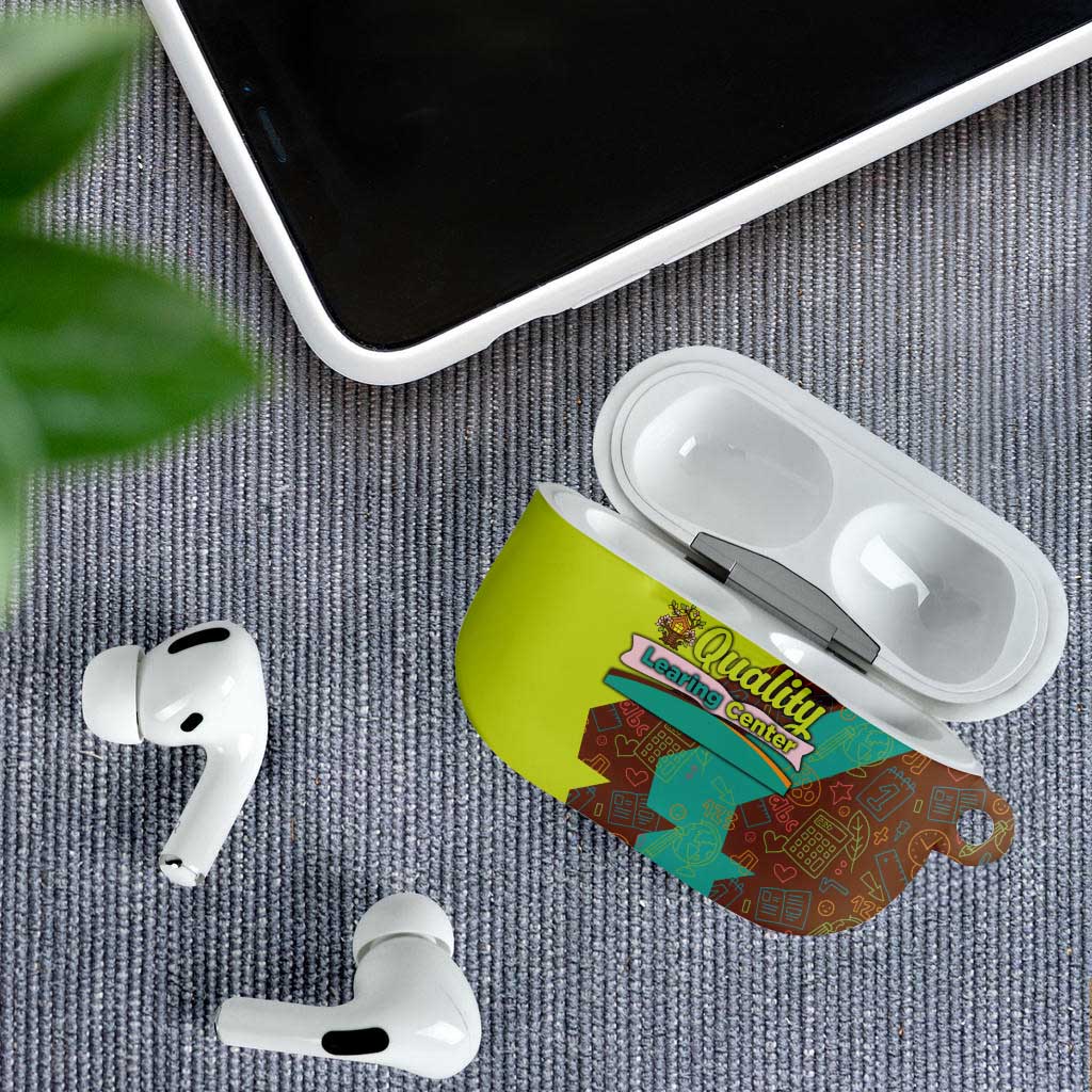 Quality Learning Center AirPods Case with School Supply Doodle Pattern