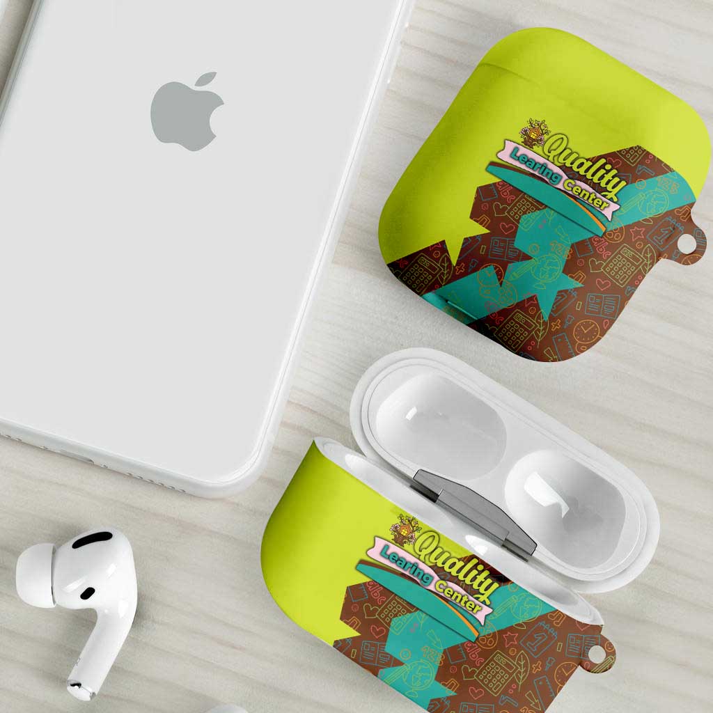Quality Learning Center AirPods Case with School Supply Doodle Pattern