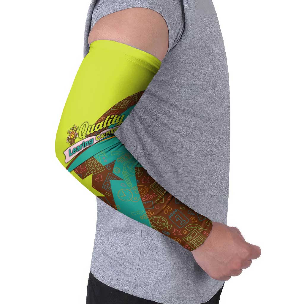 Quality Learning Center Arm Sleeves with School Supply Doodle Pattern