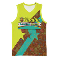 Quality Learning Center Basketball Jersey with School Supply Doodle Pattern