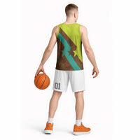 Quality Learning Center Basketball Jersey with School Supply Doodle Pattern
