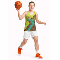Quality Learning Center Basketball Jersey with School Supply Doodle Pattern